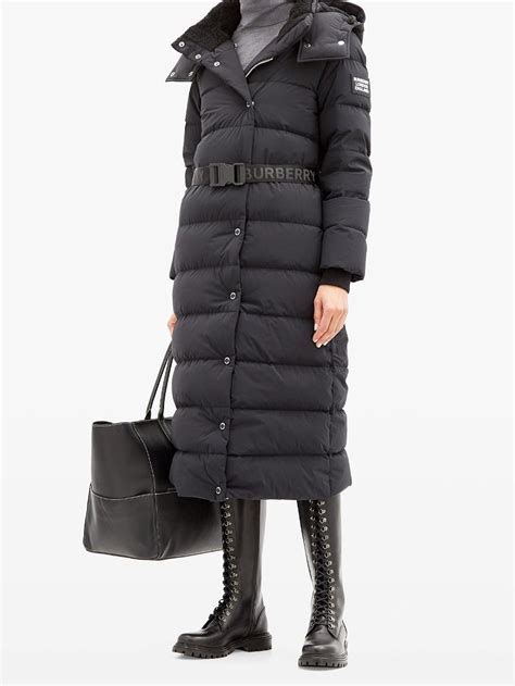 BURBERRY Eppingham Belted Quilted Down Coat in Black